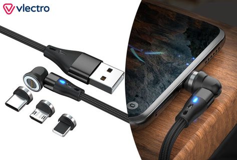 Magnetisches drehbares Ladekabel f&uuml;r jede Art von Smartphone