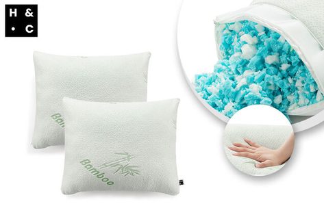 Antibakterielles Memory-Schaum-Kissen mit Bambusbezug &ndash; 1+1 gratis