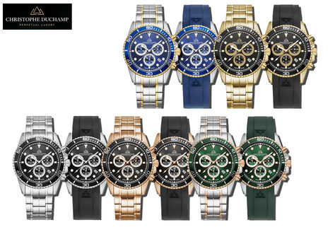 Schweizer Herrenuhr mit austauschbaren Armb&auml;ndern von Christophe Duchamp
