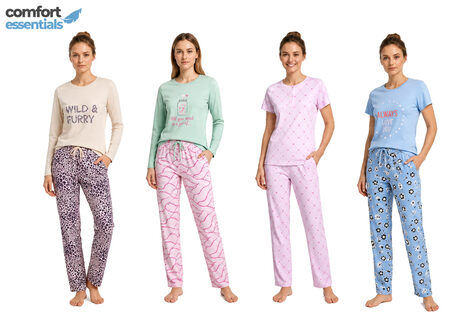 Damenpyjama aus 100 % Baumwolle