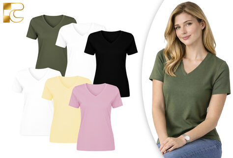 3 Damen T-Shirts aus weicher Baumwolle