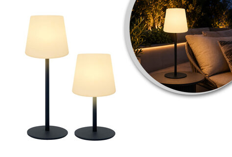 H&ouml;henverstellbare, wiederaufladbare Tischlampe