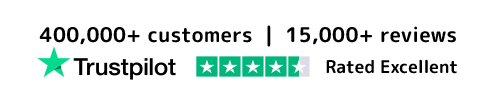 4.5 Stars on Trustpilot, More than 400000 customers and 15000 reviews