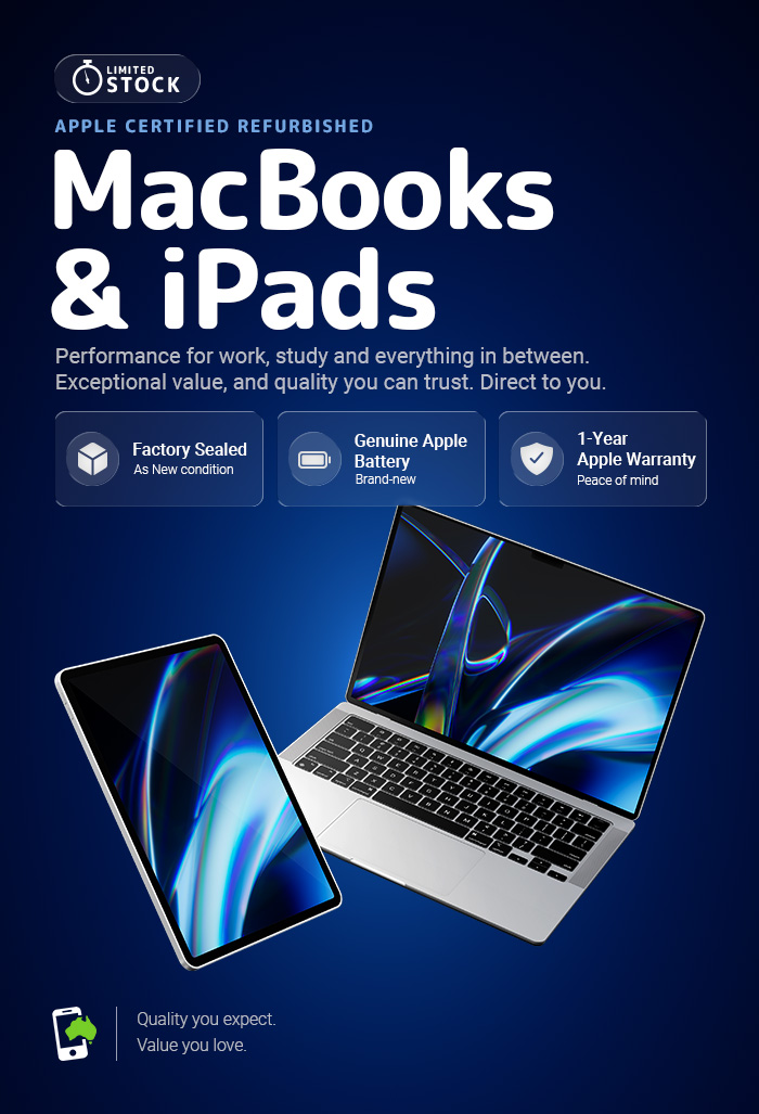 Apple Certified Refurbished MacBooks & iPads