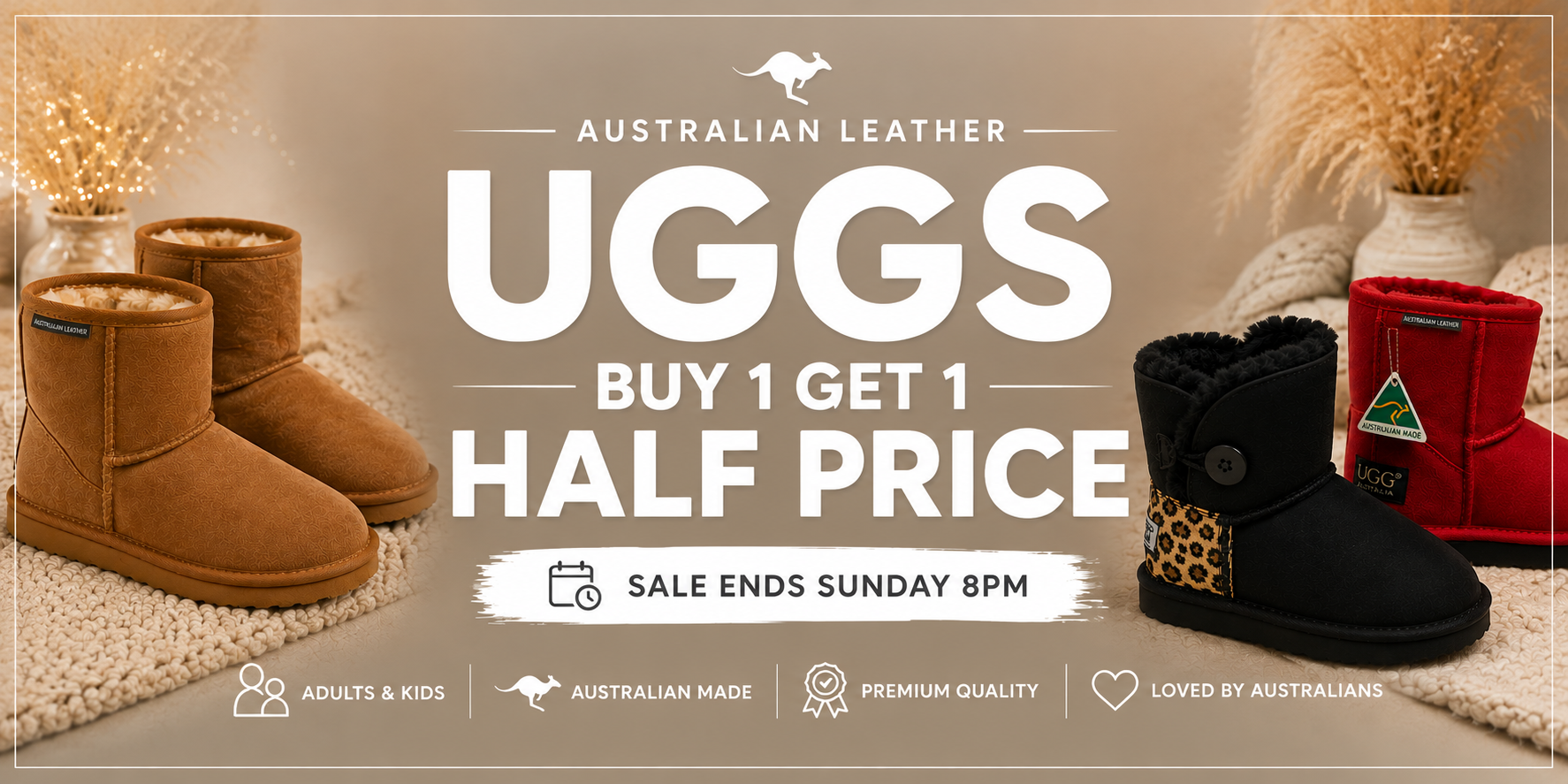 Australian Leather UGG Buy 1 Get 1 Half Price