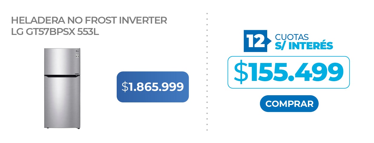 Heladera LG NO FROST inverter GT57BPSX