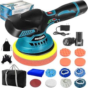 Decare Pulidor inalámbrico para automóvil con 2 baterías recargables de litio de 12 V, pulidor
