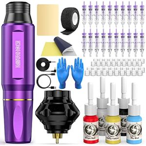 Kit de máquina de tatuaje inalámbrica Wormhole, pistola de tatuaje con fuente de alimentación de