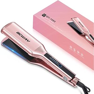 Plancha de pelo de titanio flotante extra grande de 2.16 pulgadas para el cabello, calentamiento