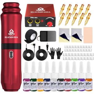 Pistola de tatuaje, kit de tatuaje para principiantes, kit de máquina rotativa de tatuaje, con