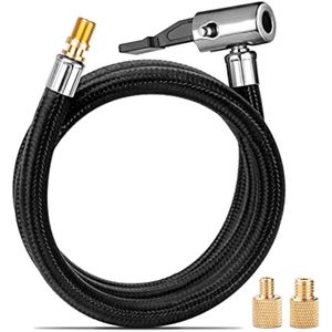LUMITECO Adaptador de manguera de inflador de neumáticos alargado mejorado y tuercas de convertidor,