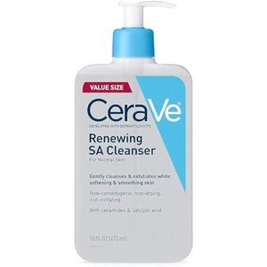 CeraVe SA Cleanser | Limpiador de ácido salicílico con ácido hialurónico, niacinamida y ceramidas |