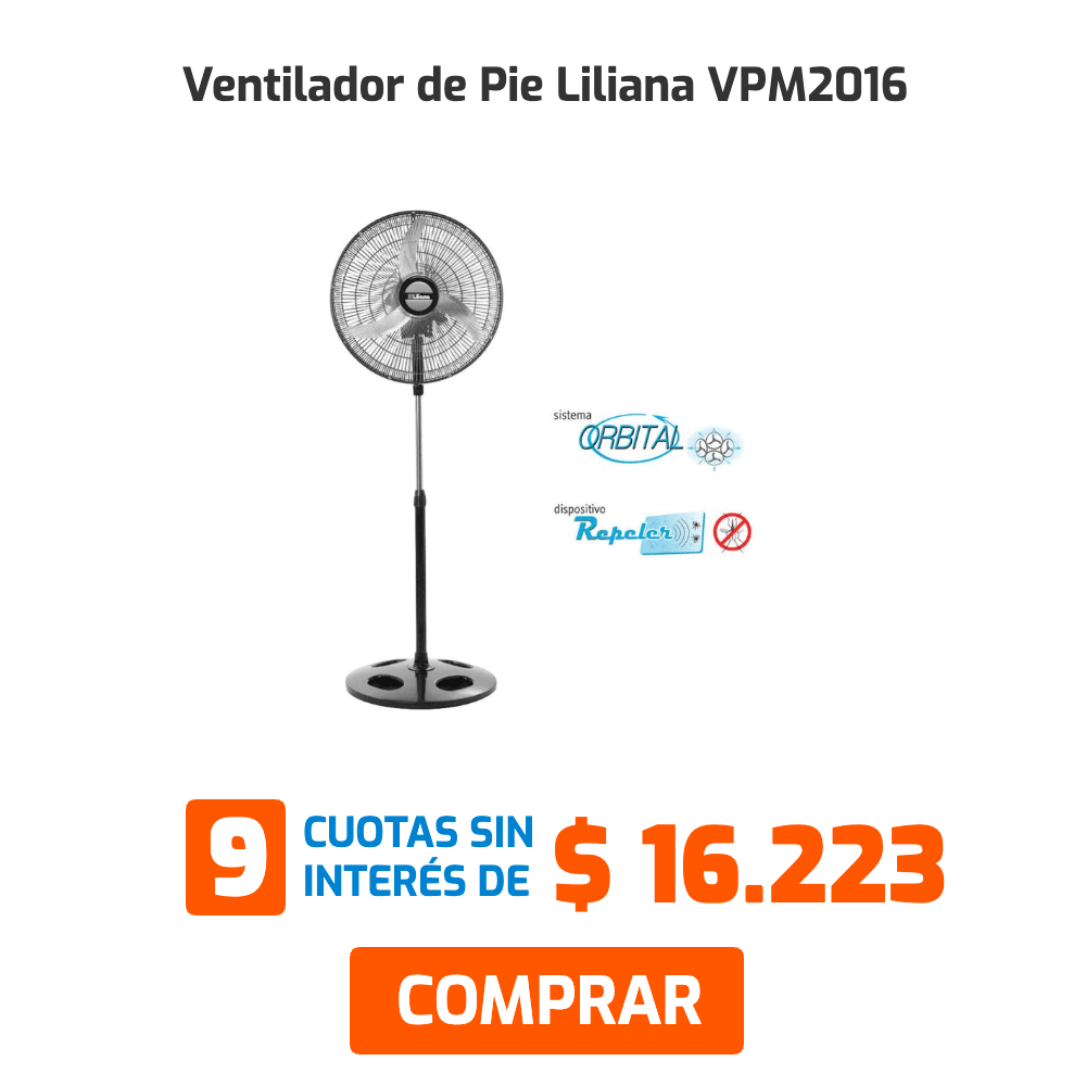 Ventilador Pie 20' Gar-20 Garma 9 cuotas sin interés de $6.667 COMPRAR