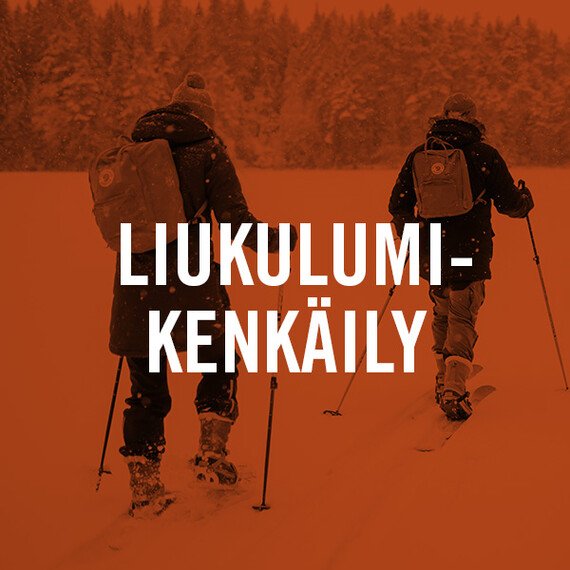 Liukulumikenkäily- teksti punaisella pohjalla