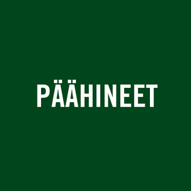 Päähineet teksti vihreällä pohjalla