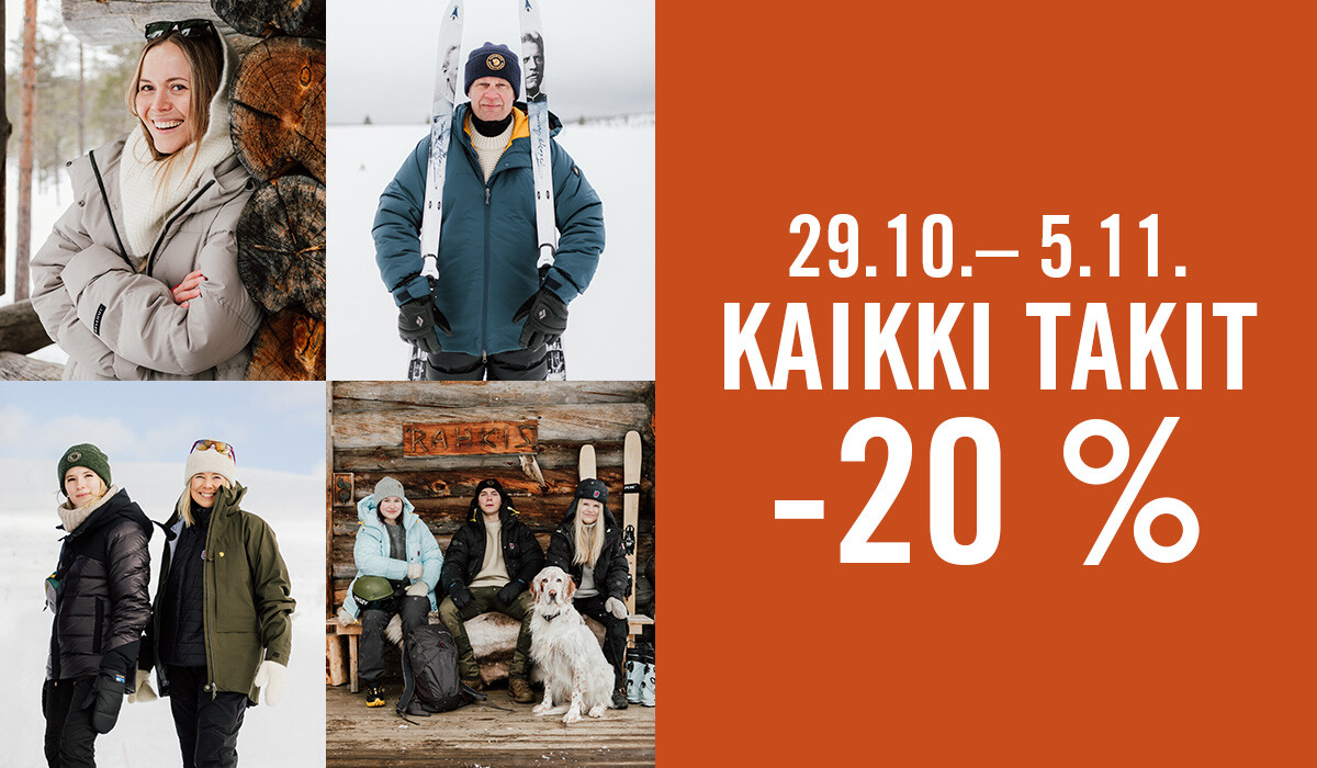 Ihmisiä seisomassa järven jäällä untuvatakeissa.