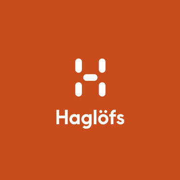 Hagl&ouml;gs-logo punaisella pohjalla