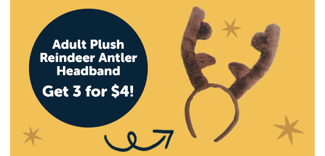 Plush Reindeer Antler Headband for Adults