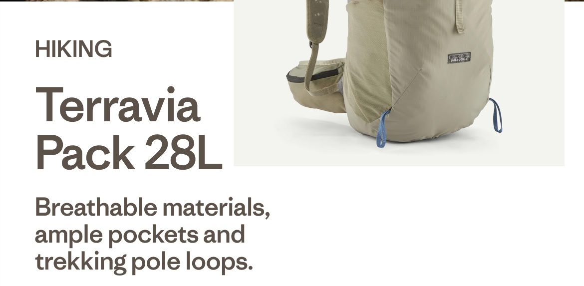 Hiking. Terravia Pack 28L. Breathable materials, ample pockets and trekking pole loops.
