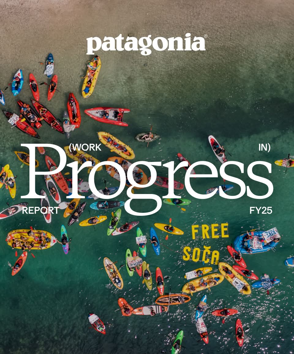 Patagonia. A flotilla of kayaks and rafts gather in a river.