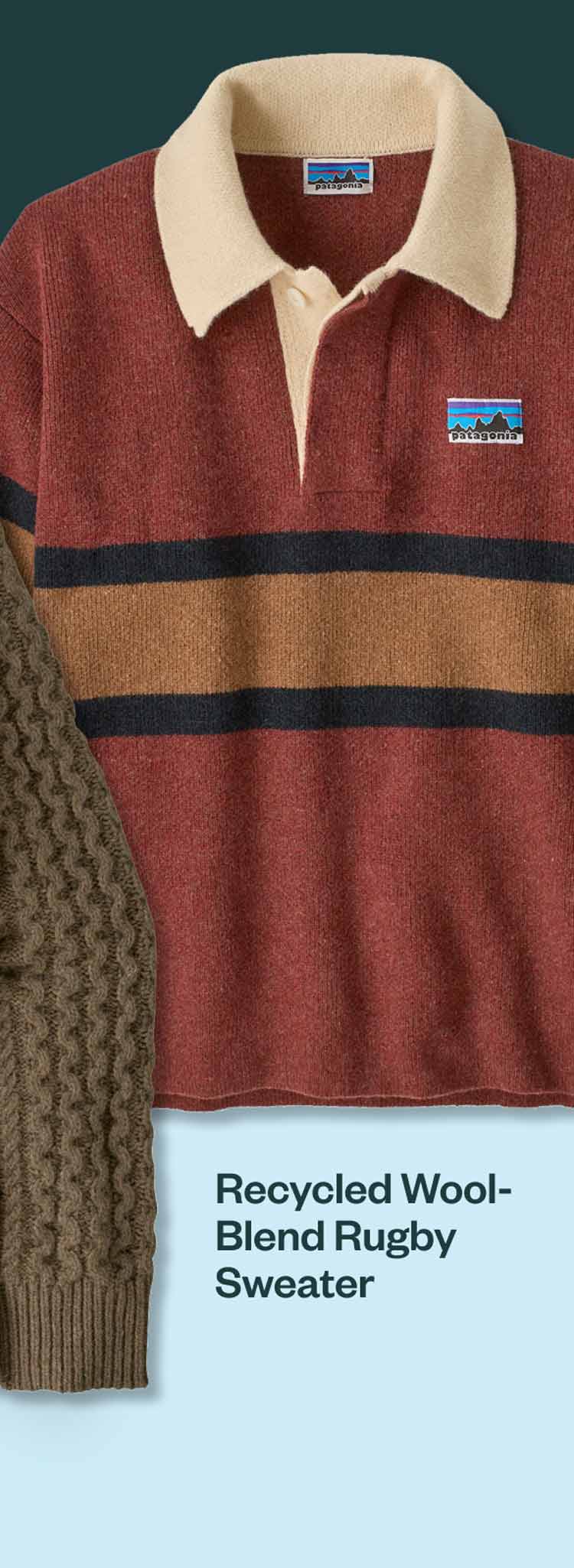 Recycled Wool-Blend Rugby Sweater