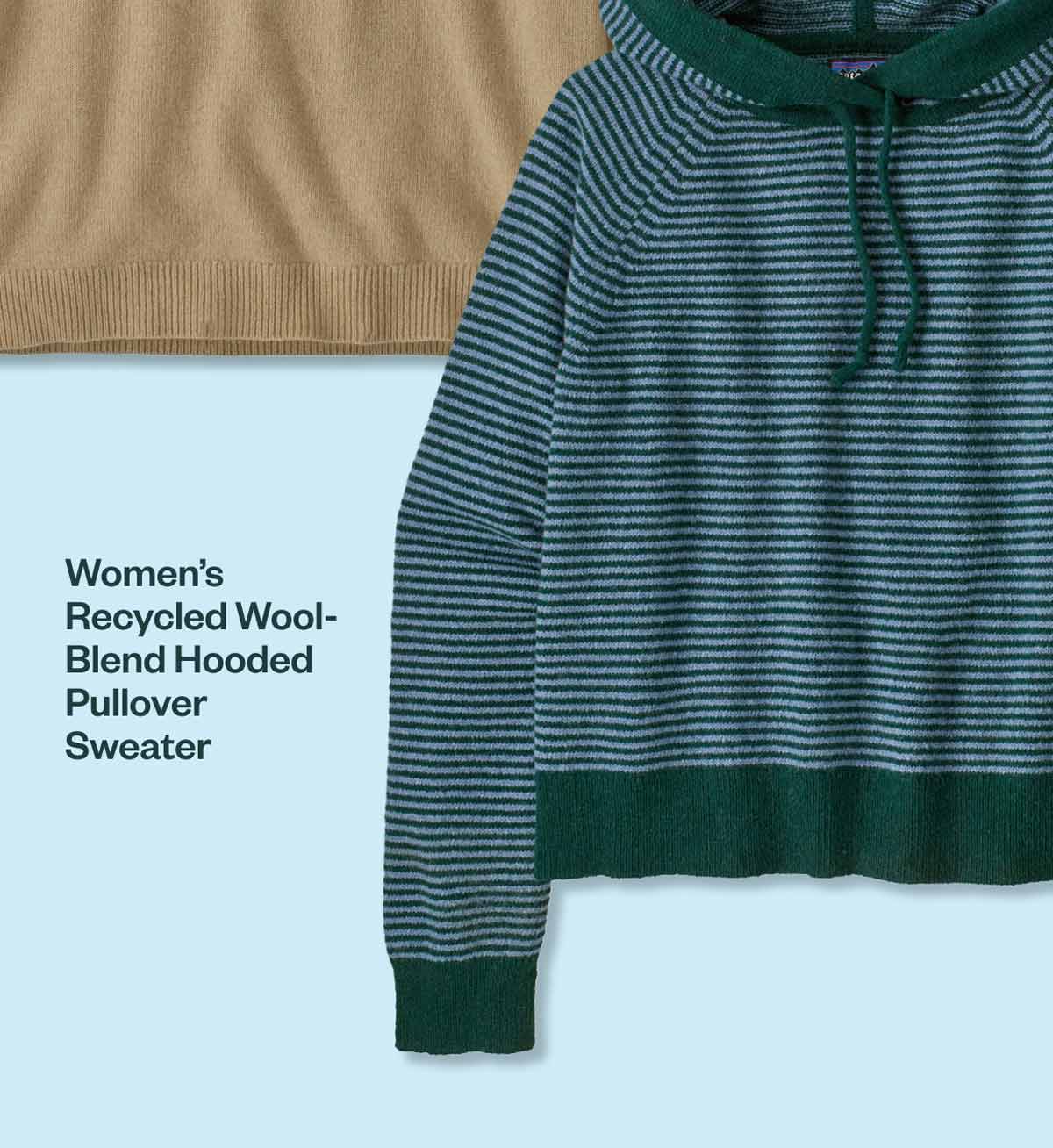 Women’s Recycled Wool-Blend Hooded Pullover Sweater