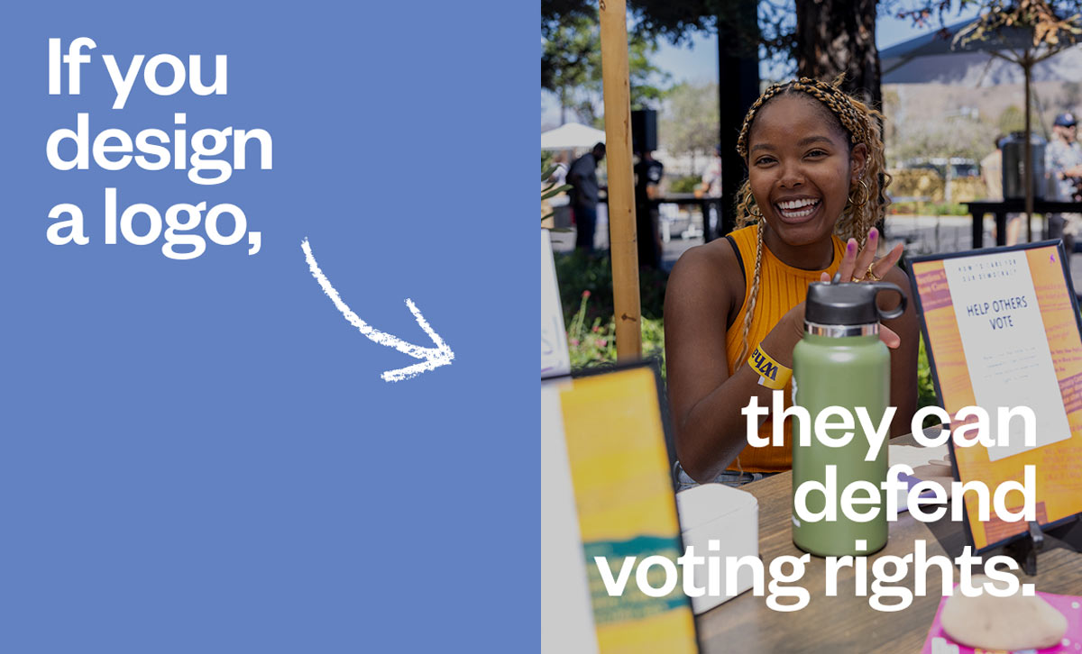 If you design a logo, they can defend voting rights.