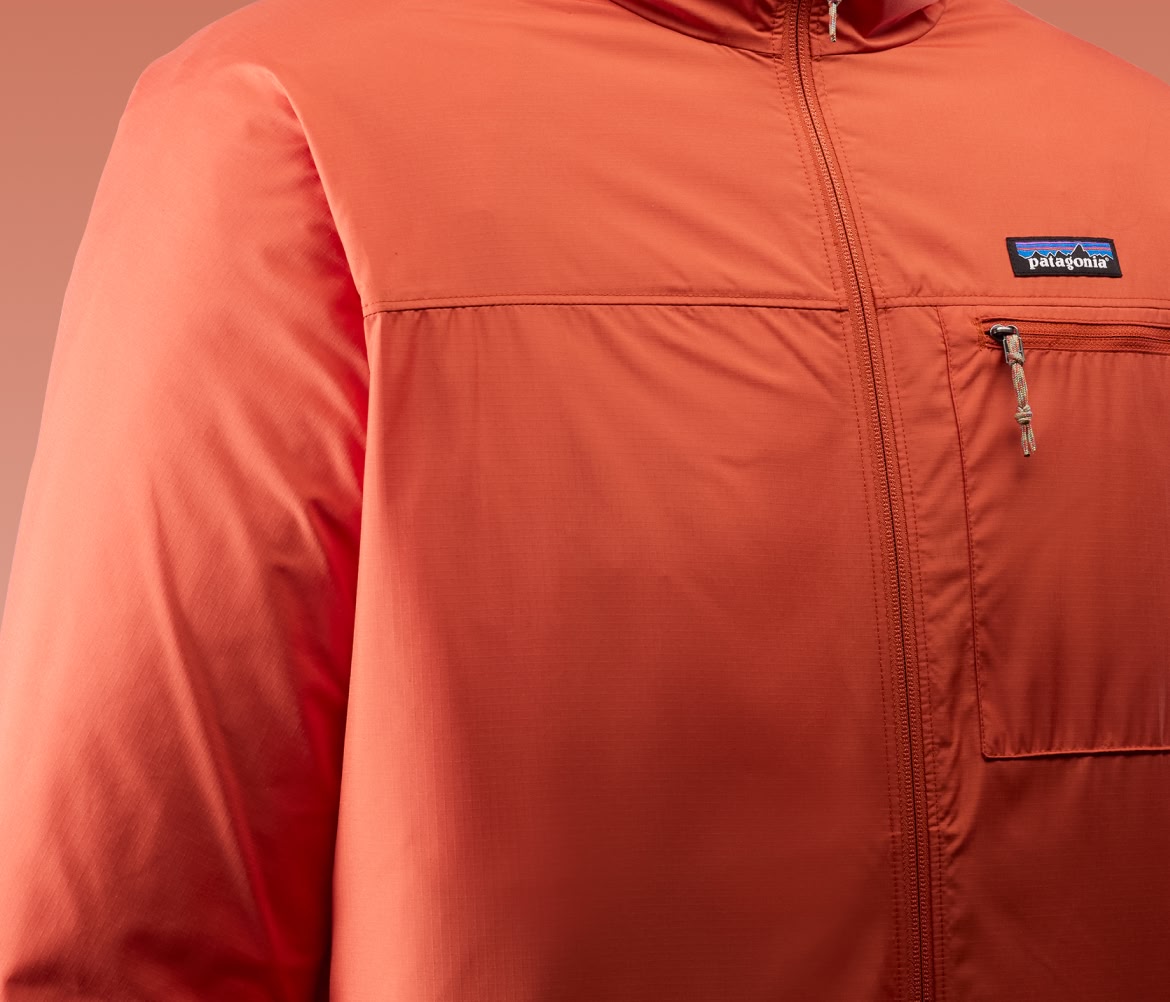 A close-up of an orange jacket.