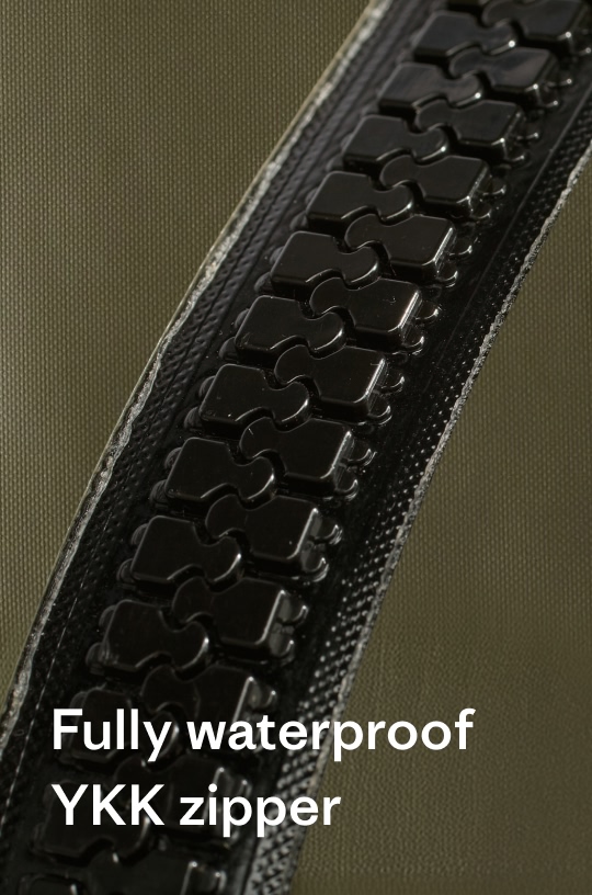 Fully waterproof  YKK zipper