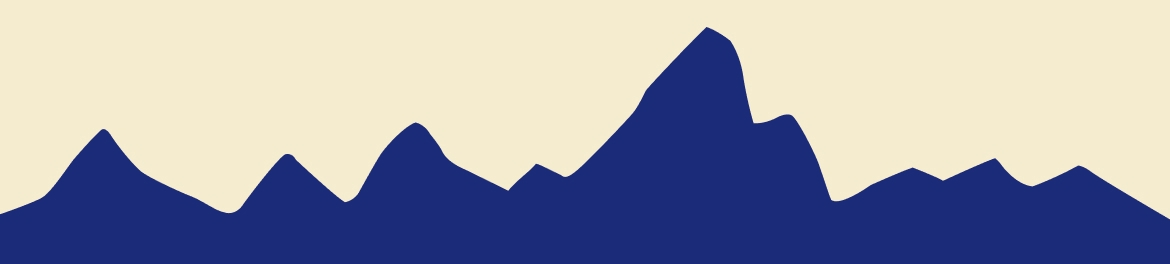 Silhouette of a mountain range.