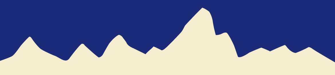 Silhouette of a mountain range.