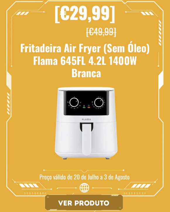 Fritadeira Air Fryer (Sem Óleo) Flama 645FL 4.2L 1400W Branca