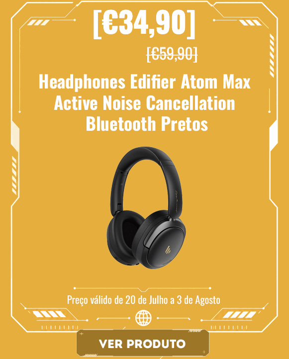 Headphones Edifier Atom Max Active Noise Cancellation Bluetooth Pretos