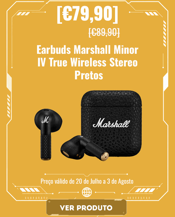 Earbuds Marshall Minor IV True Wireless Stereo Pretos