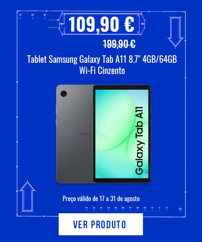 Tablet Samsung Galaxy Tab A11 8.7" 4GB/64GB Wi-Fi Cinzento
