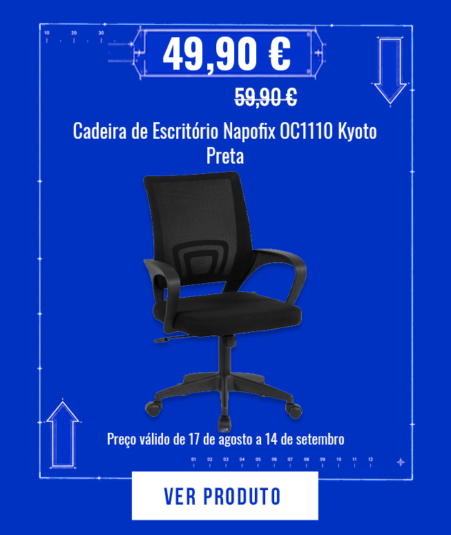 Cadeira de Escritório Napofix OC1110 Kyoto Preta