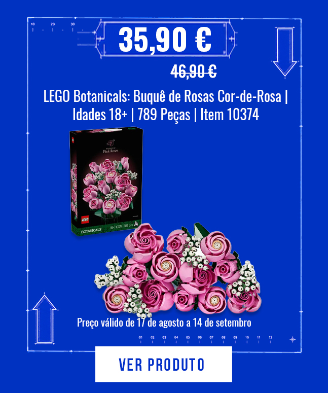 LEGO Botanicals: Buquê de Rosas Cor-de-Rosa | Idades 18+ | 789 Peças | Item 10374