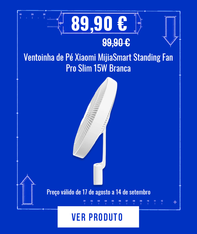 Ventoinha de Pé Xiaomi MijiaSmart Standing Fan Pro Slim 15W Branca