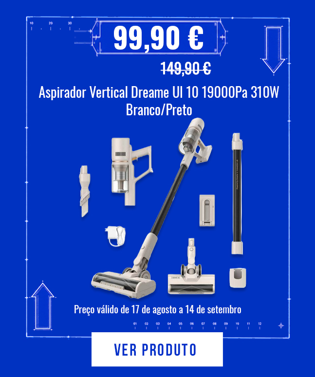 Aspirador Vertical Dreame UI 10 19000Pa 310W Branco/Preto