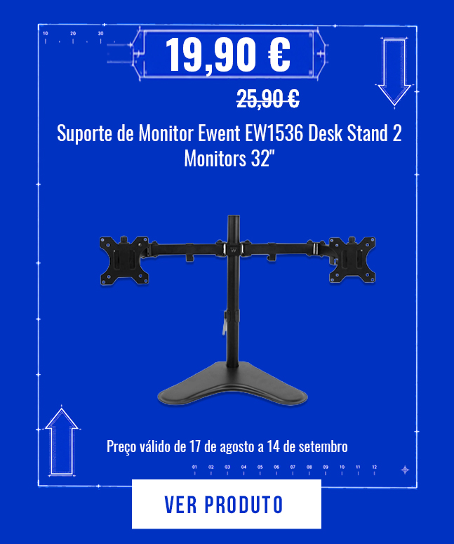 Suporte de Monitor Ewent EW1536 Desk Stand 2 Monitors 32"