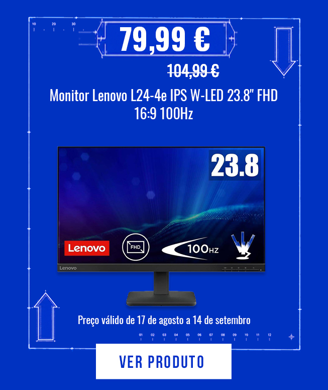 Monitor Lenovo L24-4e IPS W-LED 23.8" FHD 16:9 100Hz