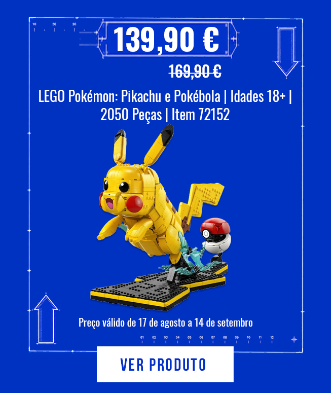 LEGO Pokémon: Pikachu e Pokébola | Idades 18+ | 2050 Peças | Item 72152