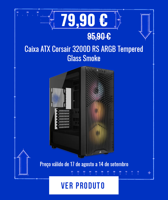 Caixa ATX Corsair 3200D RS ARGB Tempered Glass Smoke