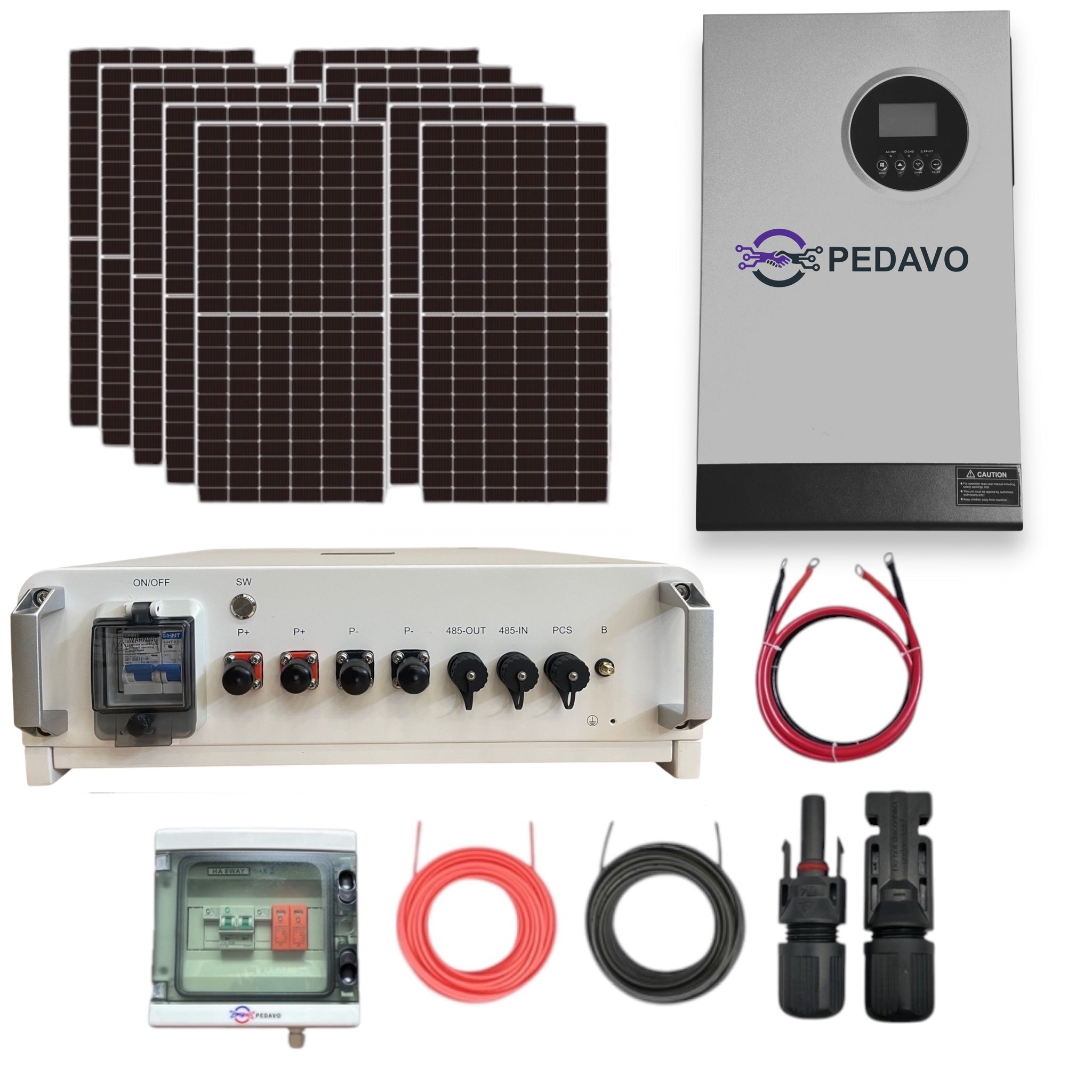 Kit Panouri Fotovoltaice cu invertor 5.2kW 10 panouri si acumulator Lifepo4 5.12kWh