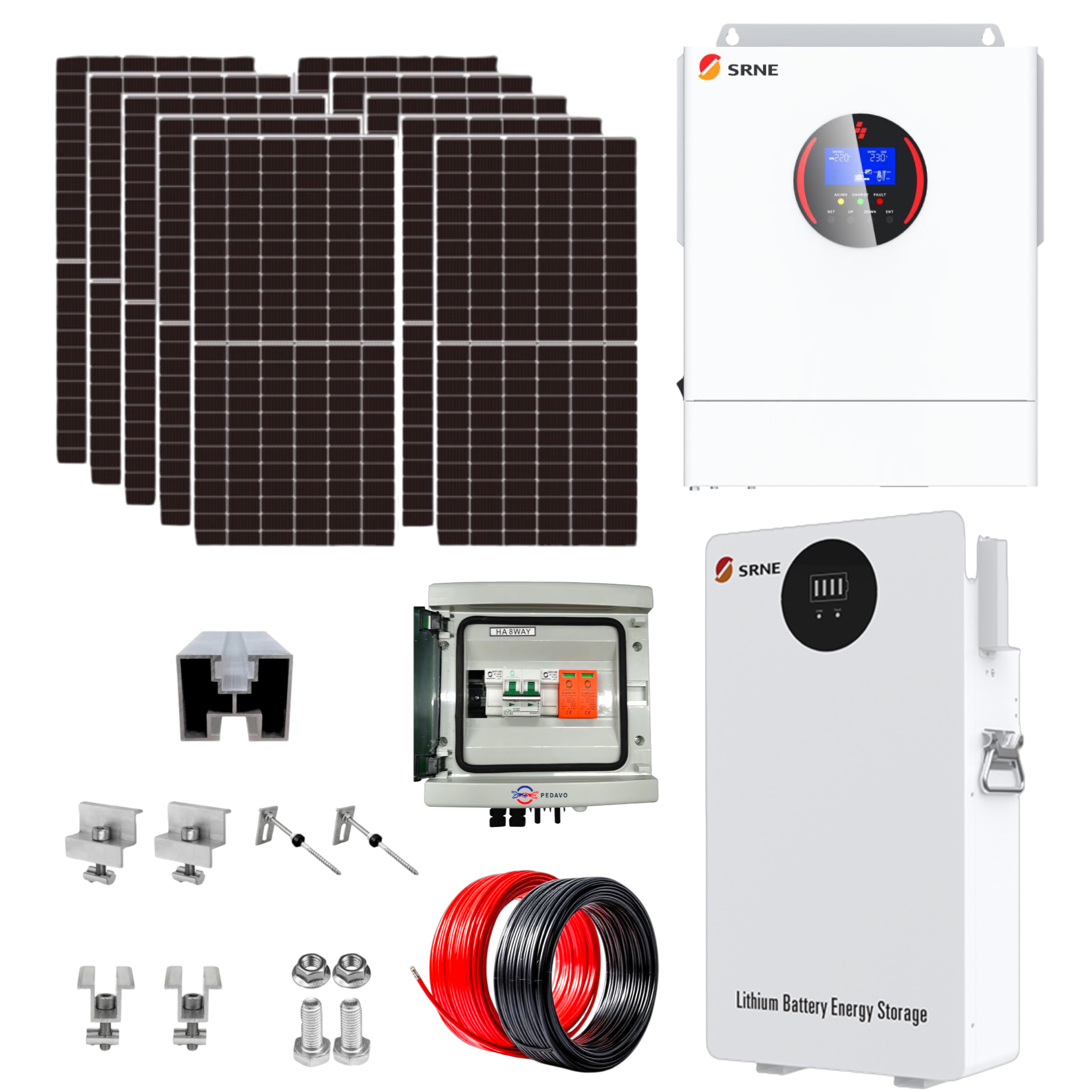 Sistem Fotovoltaic 5kW OffGrid Complet cu acumulator Lifepo4 5kWh 10Panouri 455W