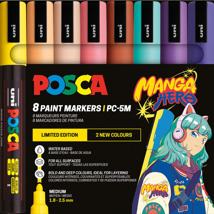 Image of Posca PC-5M Manga Hero 8-set