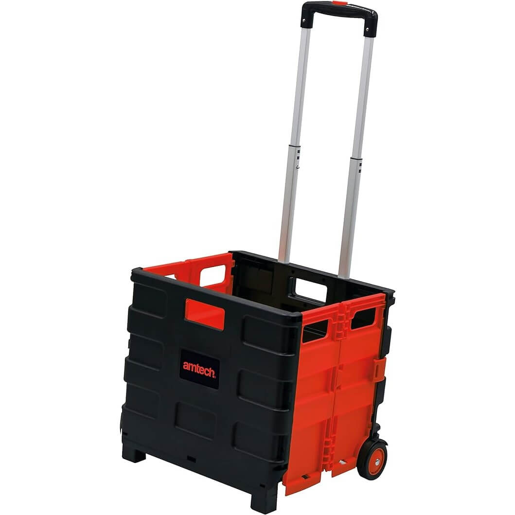 Folding Plastic Book With Wheels Double-Wheel Shopping Cart For Storage