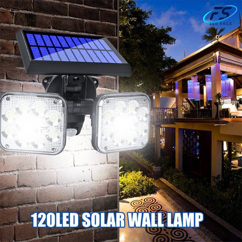 120 SMD LED Outdoor Double Head Solar Sensor Light