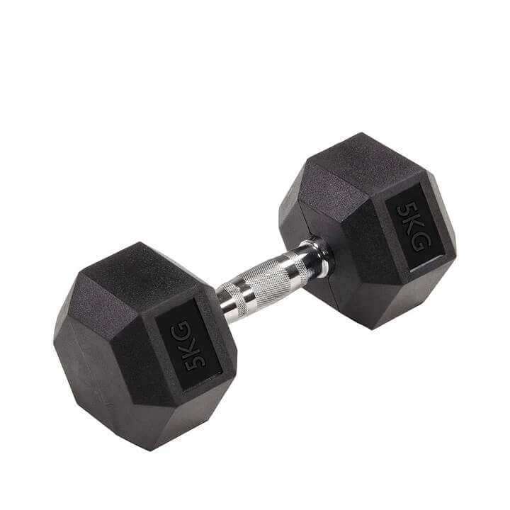 5KG Rubber Hex Dumbbell