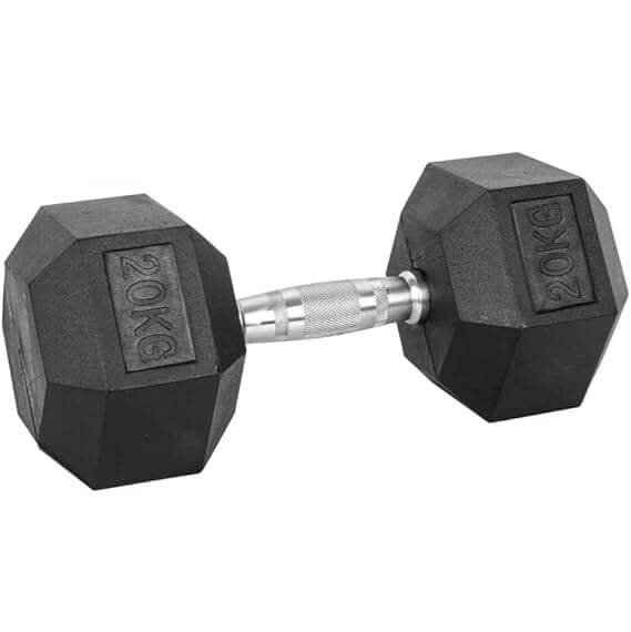 20KG Rubber Hex Dumbbell